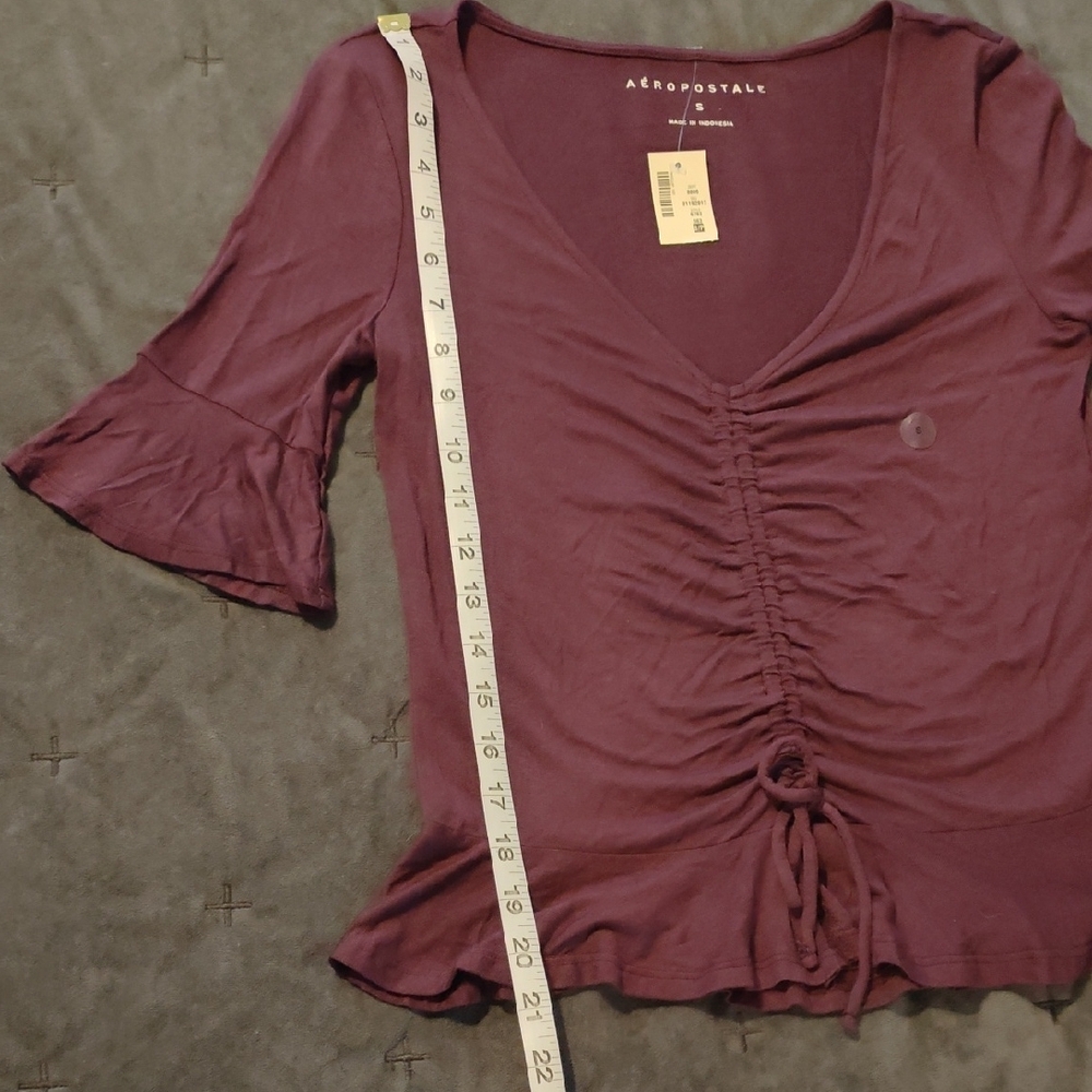 NWT Aeropostale Plum Ruched Blouse - Picture 5 of 7